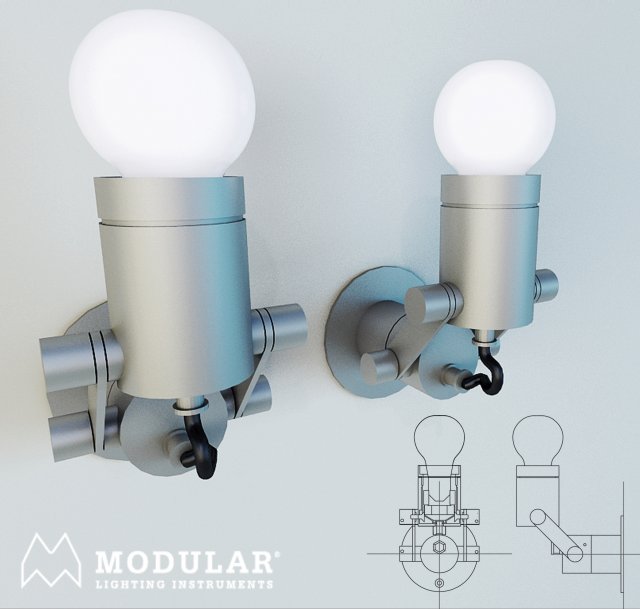 modular nomad minimal e27 ultra short 3D 模型 .c4d .max .obj .3ds .fbx .stl .blend 