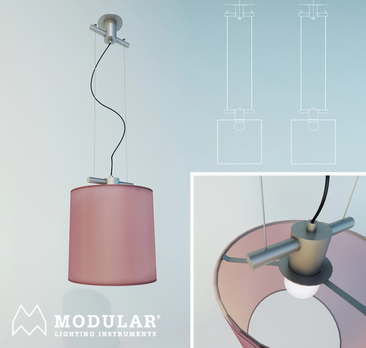 modular nomad minimal e27 suspension 3D Model .c4d .max .obj .3ds .fbx .stl .blend 