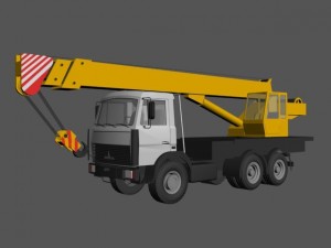 maz truck crane Model 3D