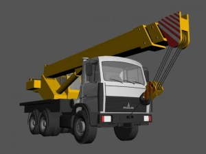 maz truck crane 3D Model