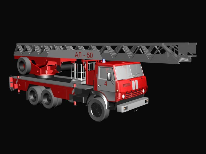 kamaz extension ladder al50 3D Model .c4d .max .obj .3ds .fbx .stl .blend 