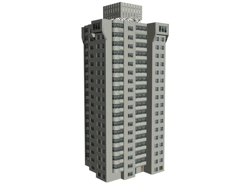 dwelling building 3D Model .c4d .max .obj .3ds .fbx .stl .blend 