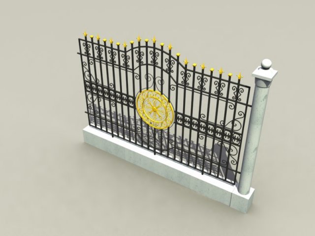 metal fence Modèle 3D .c4d .max .obj .3ds .fbx .stl .blend 