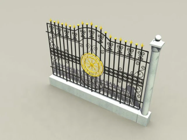 metal fence 3D Model .c4d .max .obj .3ds .fbx .stl .blend 