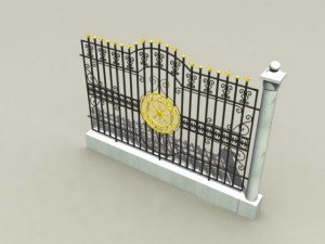 metal fence Model 3D