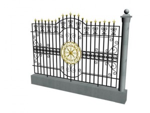 metal fence Modèle 3D