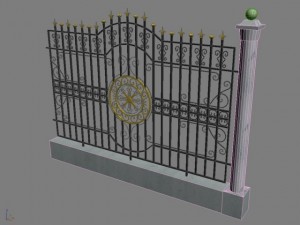 metal fence Modèle 3D