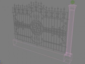 metal fence Modèle 3D