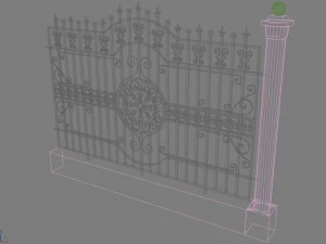 metal fence 3D Model