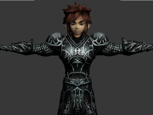 personnage avec armure Modèle 3D