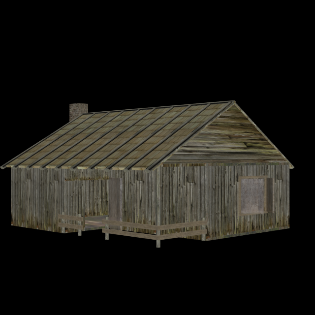 wood house 3D Model .c4d .max .obj .3ds .fbx .stl .blend 