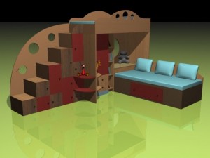 childrens bed Modello 3D