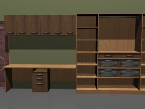 wardrobe with reading table Modello 3D