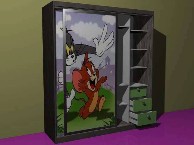 sliding wardrobe 3D Model .c4d .max .obj .3ds .fbx .stl .blend 