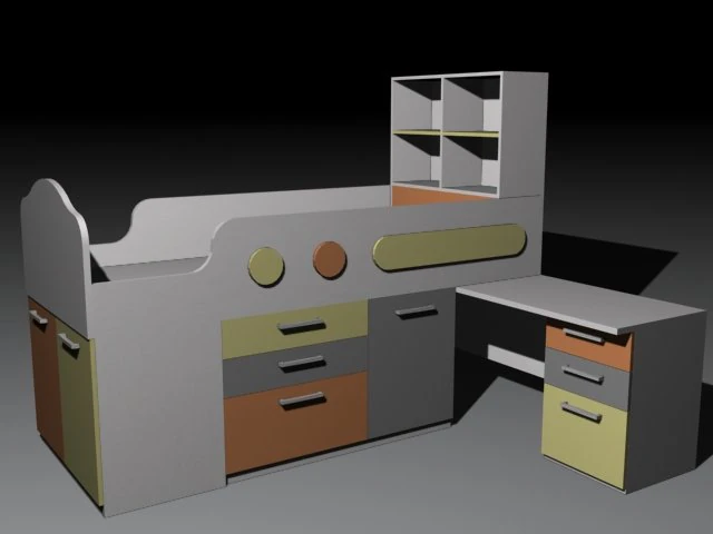 childrens bed room 3D Model .c4d .max .obj .3ds .fbx .stl .blend 