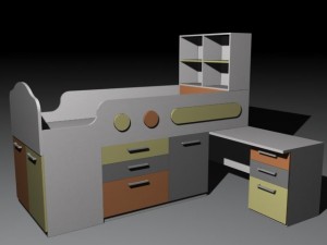 childrens bed room Modello 3D