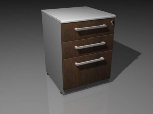 three drawer pedestal Modèle 3D