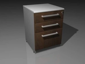 three drawer pedestal 3D Model