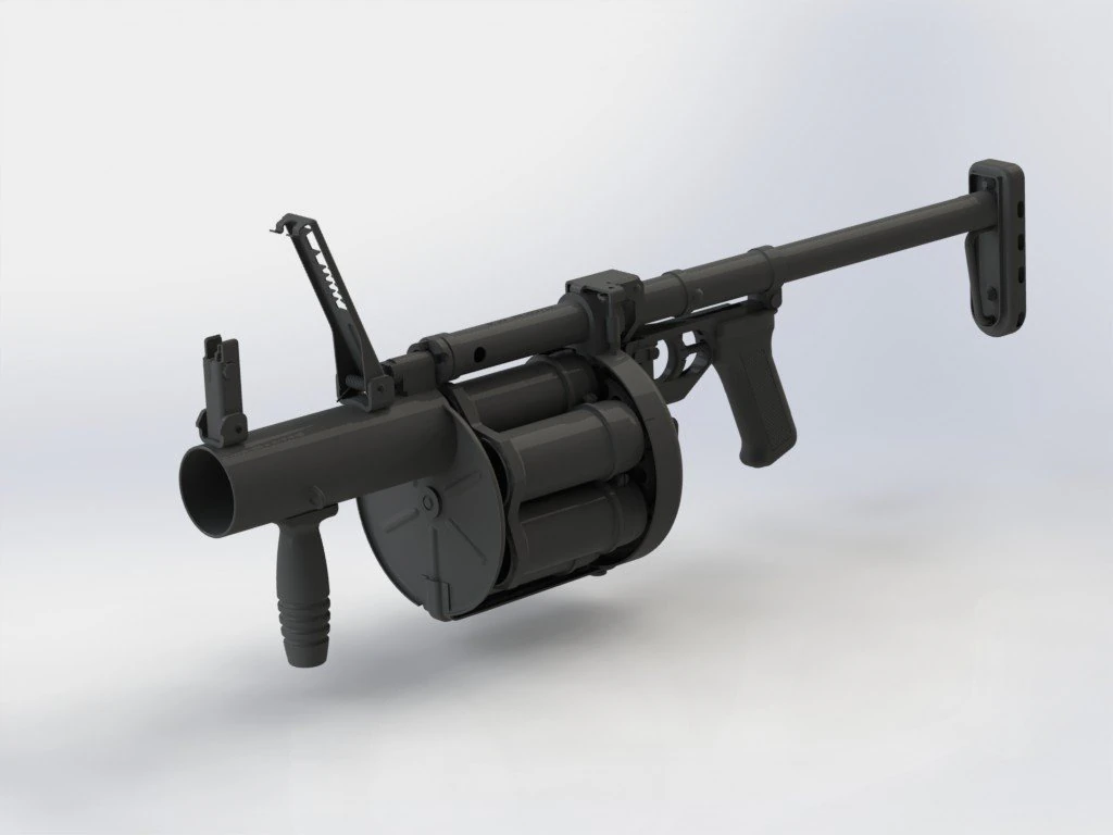 40mm 6g30 grenade launcher 3D Model .c4d .max .obj .3ds .fbx .stl .blend 
