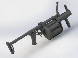 40mm 6g30 grenade launcher 3D Model