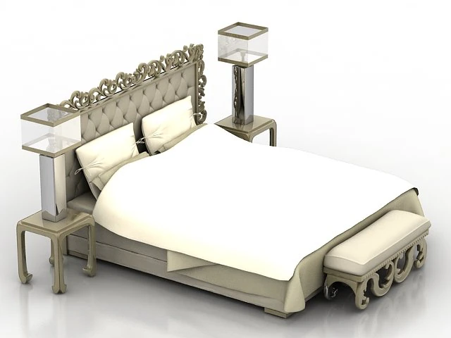 bed 3D Model .c4d .max .obj .3ds .fbx .stl .blend