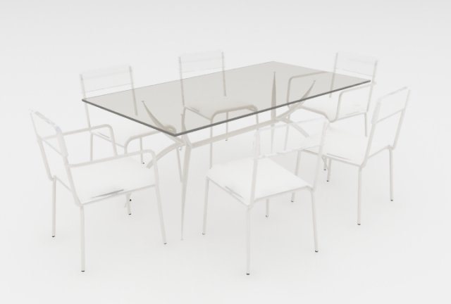 table with chair 3D-Modell .c4d .max .obj .3ds .fbx .stl .blend 