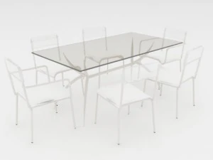 कुर्सी के साथ मेज 3D मॉडल