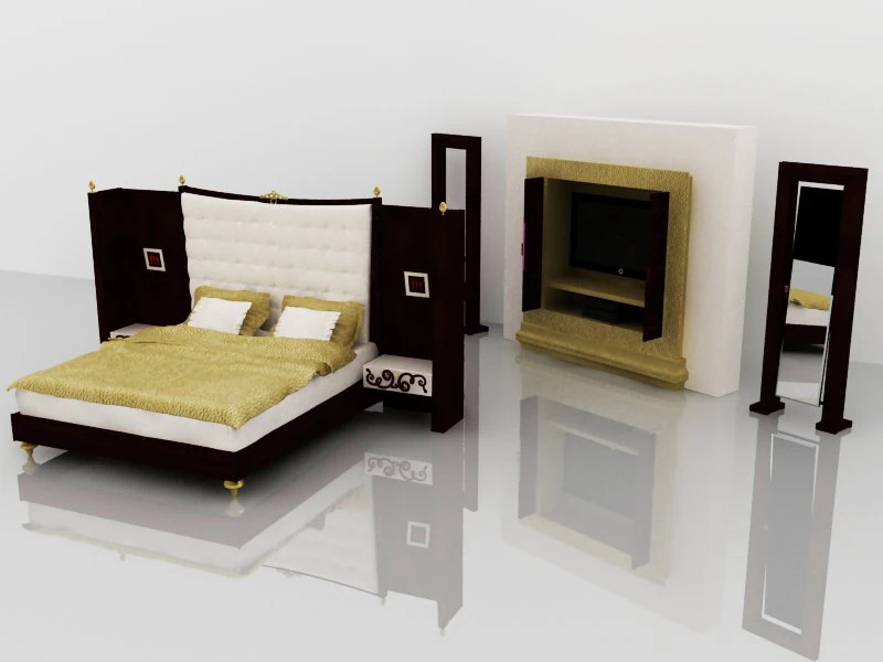 bed 3D Model .c4d .max .obj .3ds .fbx .stl .blend