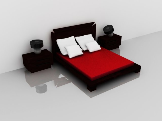 bed Model 3D .c4d .max .obj .3ds .fbx .stl .blend 