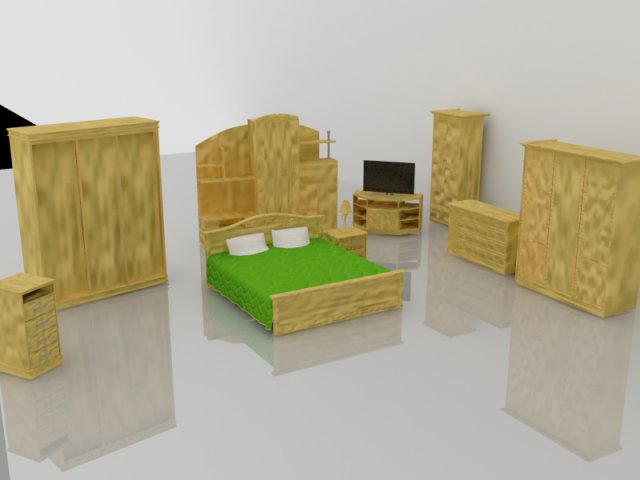 bedroom 3D Model .c4d .max .obj .3ds .fbx .stl .blend