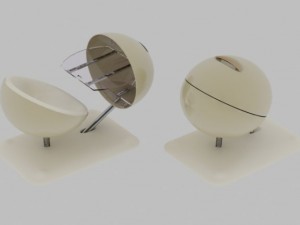chair with table 3D 模型