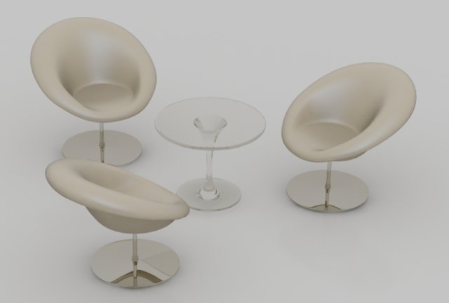 chairs with table Model 3D .c4d .max .obj .3ds .fbx .stl .blend 