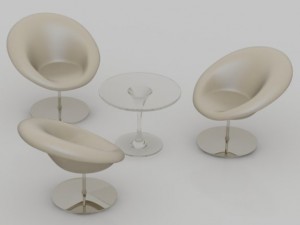chairs with table 3D Model