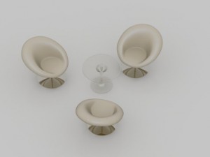 chairs with table Model 3D