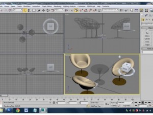 chairs with table Model 3D