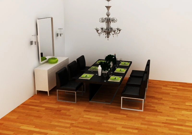 table with chairs 3D Model .c4d .max .obj .3ds .fbx .stl .blend 