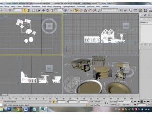 table chairs Modelo 3D