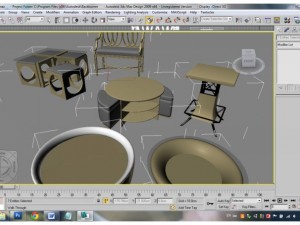table chairs Modelo 3D