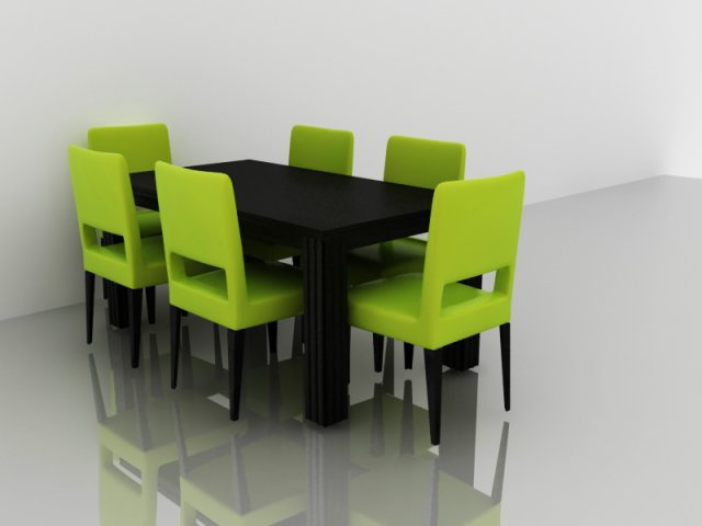 table with chairs Model 3D .c4d .max .obj .3ds .fbx .stl .blend 