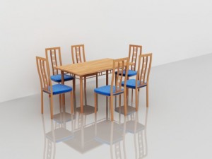 chairs with table Model 3D
