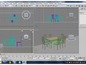 chairs with table 3D 模型