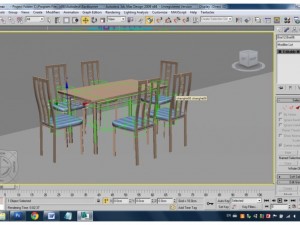 chairs with table 3D 模型