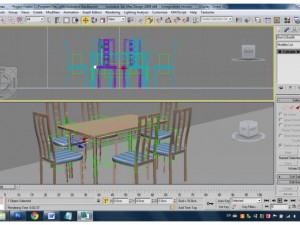 chairs with table 3D 模型