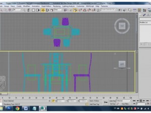 chairs with table 3D 模型