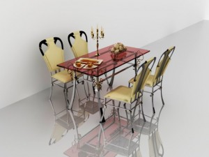 chairs with table 3D Model