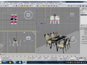 chairs with table Model 3D
