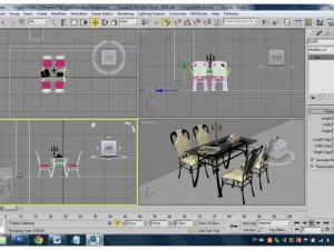 테이블이 있는 의자 3D 모델