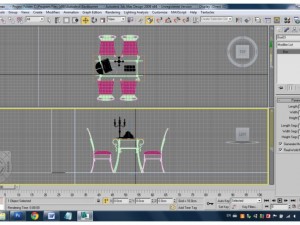 chairs with table Model 3D