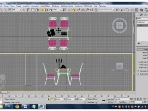 테이블이 있는 의자 3D 모델