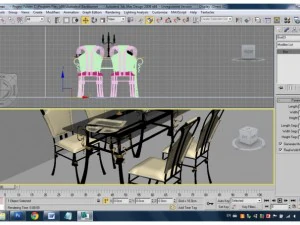 테이블이 있는 의자 3D 모델